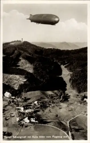 Ak Schweigmatt Raitbach Schopfheim in Baden, Fliegeraufnahme mit Hohe Möhr und Zeppelin
