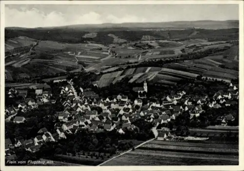 Ak Flein in Württemberg, Luftaufnahme von  ländliche Umgebung, Felder, Häuser