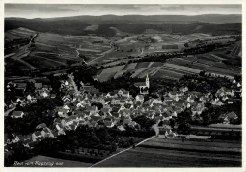Ak Flein in Württemberg, Luftaufnahme von  Weinberge, Kirche, ländliche Umgebung