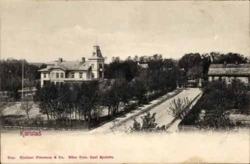 Ak Karlstad Schweden, Ortspartie