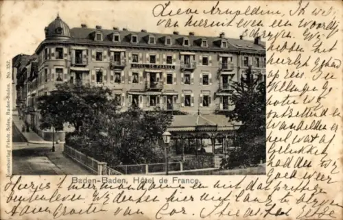 Ak Baden Baden am Schwarzwald, Hotel de France