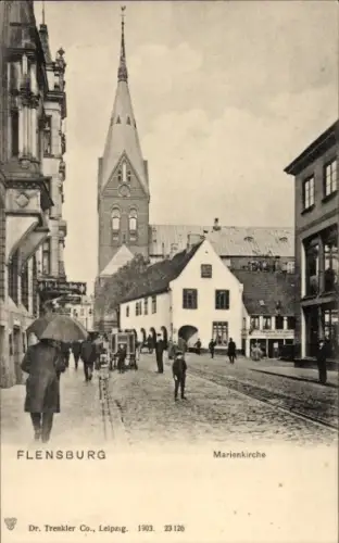 Ak Flensburg in Schleswig Holstein, Marienkirche