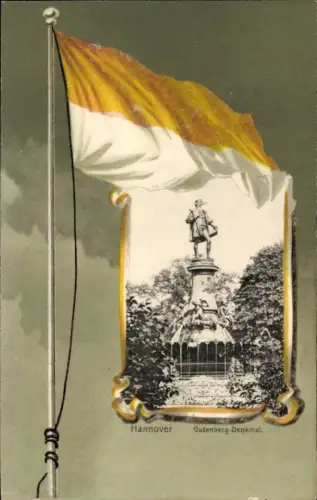 Passepartout Ak Hannover in Niedersachsen, Gutenberg Denkmal