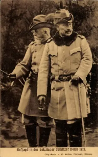 Ak Hofjagd in der Letzlinger Colbitzer Heide 1912, Kaiser Wilhelm II
