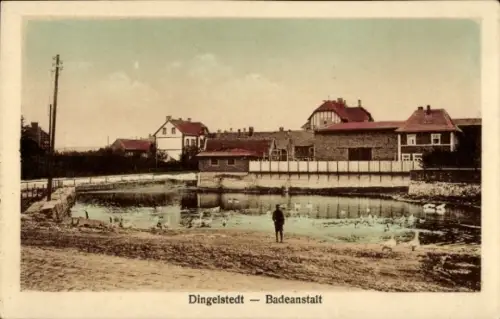 Ak Dingelstedt am Huy, Badeanstalt