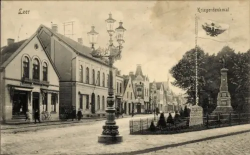 Ak Leer in Ostfriesland, Kriegerdenkmal