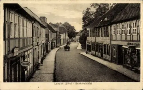 Ak Lenzen an der Elbe Prignitz, Seetorstraße, Friseur