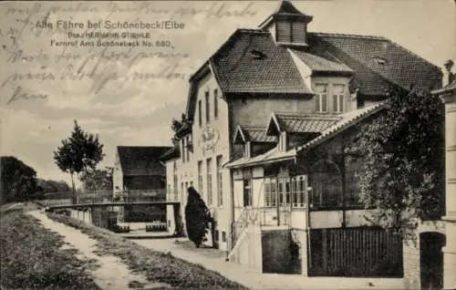 Ak Schönebeck an der Elbe, Gasthaus Alte Fähre, Inh. Hermann Stiehle