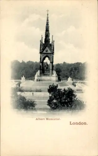 Ak Kensington London England, Albert Memorial,  Denkmal, Statue