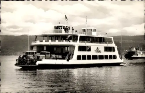 Ak Bodensee-Fähre Konstanz Meersburg, Fähre Thurgau, Autofähre