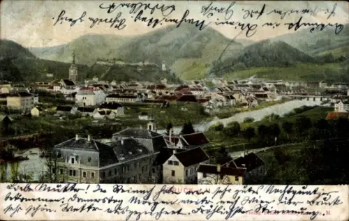 Ak Bruck an der Großglocknerstraße in Salzburg, Landschaft mit Fluss, Stadtansicht, Berge,  mit h