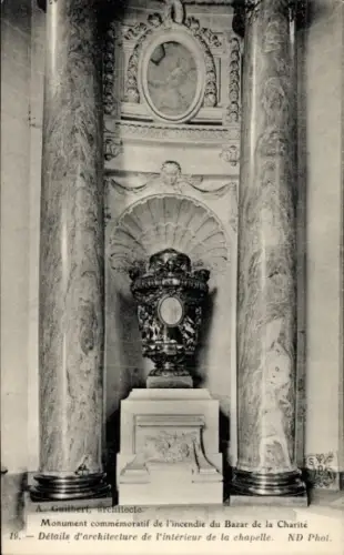 Ak Paris VIII Élysée, Kirche St. Augustin, Gedenkstätte für den Brand vom Bazar de la Charité 19