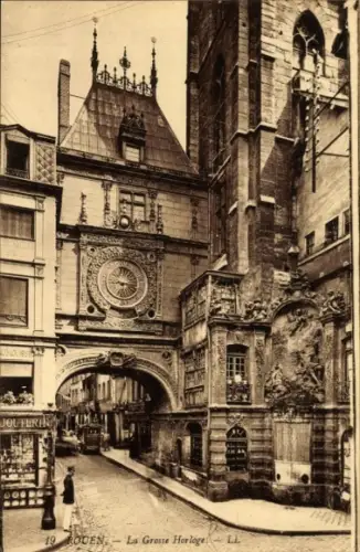 Ak Rouen Seine Maritime, die Große Uhr