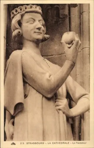Ak Strasbourg Straßburg Elsass Bas Rhin, Straßburger Dom, Der Versucher