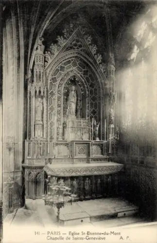 Ak Paris V Panthéon, Altar, St-Etienne-du-Mont Kirche, Kapelle von Sankt Genevieve