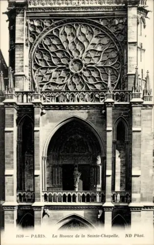 Ak Paris XVIII, Kirche Saint Denys de la Chapelle, Rosettenfenster
