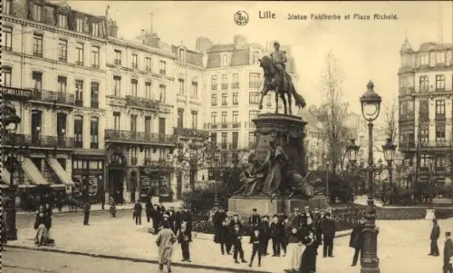 Ak Lille Nord, Reiterstatue, Platz Richelé