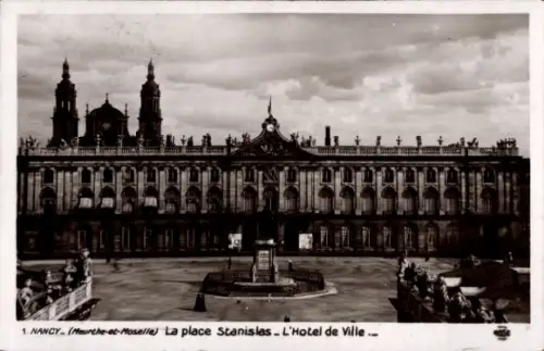 Ak Nancy Meurthe et Moselle, La place Stanislas, L'Hotel de Ville,   Architektur