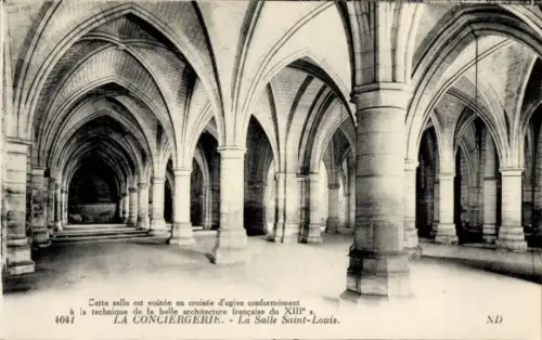 CPA Paris I, Île de la Cité, La Conciergerie, Salle Saint-Louis