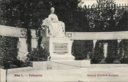 Ak Wien 1 Innere Stadt, Volksgarten, Kaiserin Elisabeth-Denkmal
