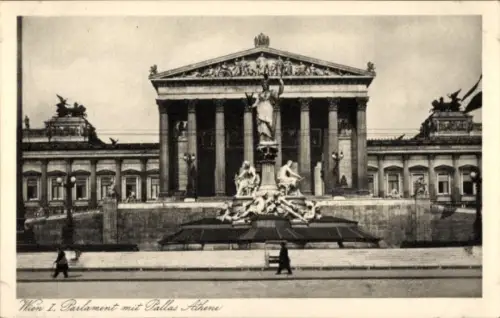 Ak Wien 1 Innere Stadt, Parlament mit Pallas Athene Brunnen