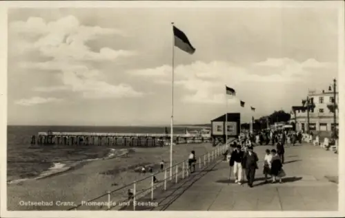 Ak Selenogradsk Ostseebad Cranz Ostpreußen,  Promenade, Seesteg