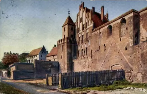 Ak Toruń Thorn Westpreußen,  Altes Schloss, restauriert, Ordensbauten,  Architektur