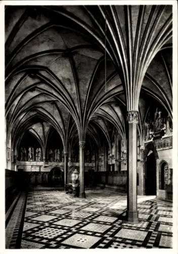Ak Marienburg Malbork Westpreußen, Kapitelhaus, Hochgotische Architektur, Marienburg, Wiederherst