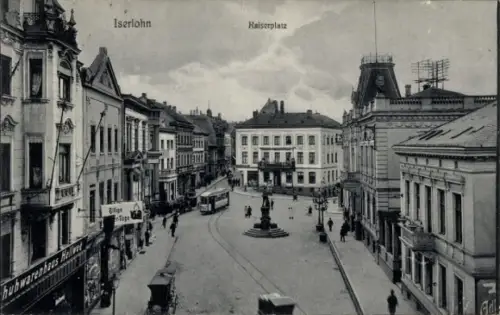 Ak Iserlohn im Märkischen Kreis, Franzosenhohl,  Kaiserplatz, Straßenansicht, Personen, Straßenba