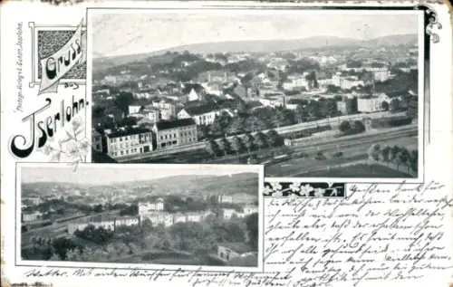 Ak Iserlohn im Märkischen Kreis, Franzosenhohl, Luftaufnahme von   mit Gruß, Schwarz-Weiß-Fotogra