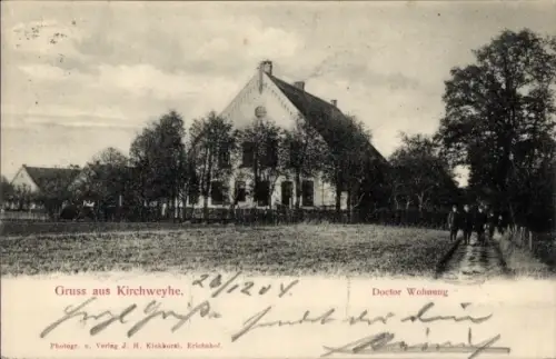 Ak Kirchweyhe Weyhe Niedersachsen, Gruss aus  Doctor Wohnung, Fotografie, Verlag J. H. Kiekkorat