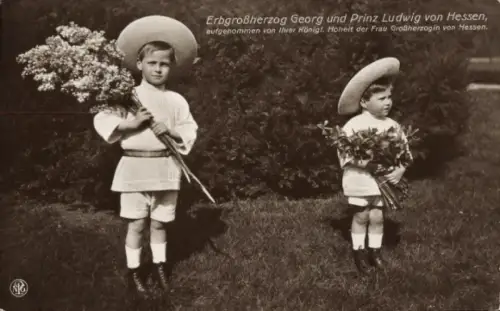 Ak Erbgroßherzog Georg und Prinz Ludwig von Hessen Darmstadt
