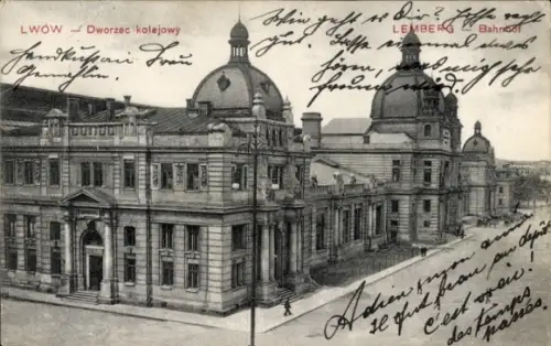 Ak Lwiw Lwów Lemberg Ukraine, Bahnhof