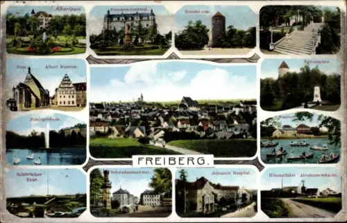 Ak Freiberg in Sachsen, Dom, Schlossplatz, Johannis Hospital