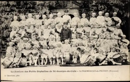 Ak Saint Fraimbault de Prières Mayenne, Fanfare des Petits Orphelins de St. Georges de Lisle