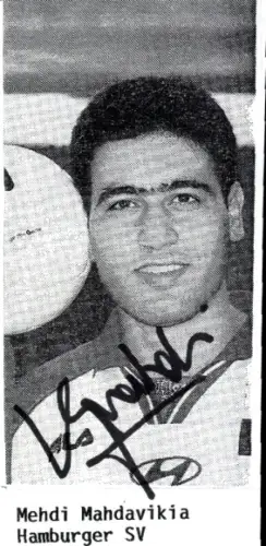 Autogrammkarte Fußballer Mehdi Mahdavikia, Hamburger SV, Autogramm