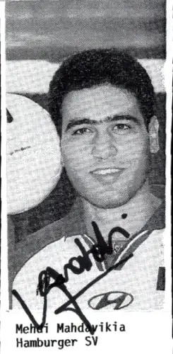 Autogrammkarte Fußballer Mehdi Mahdavikia, Hamburger SV, Autogramm