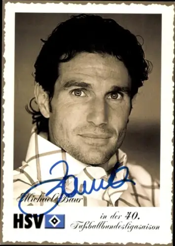 Autogrammkarte Fußballer Michael Baur, Hamburger SV, Autogramm