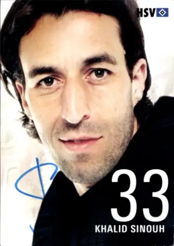 Autogrammkarte Fußballer Khalid Sinouh, Hamburger SV, Autogramm