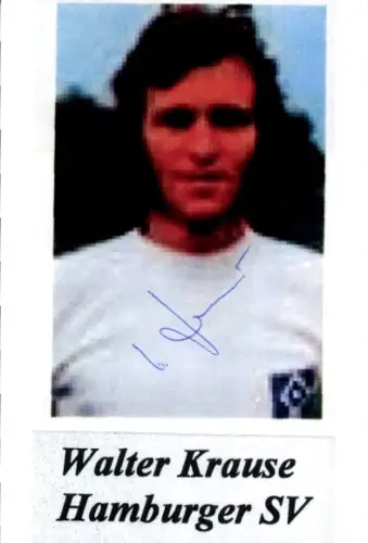 Autogrammkarte Fußballer Walter Krause, Hamburger SV, Autogramm