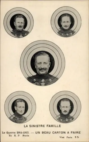 Ak Kaiser Wilhelm II, la Sinistre Famille, I. WK, un beau Carton a faire