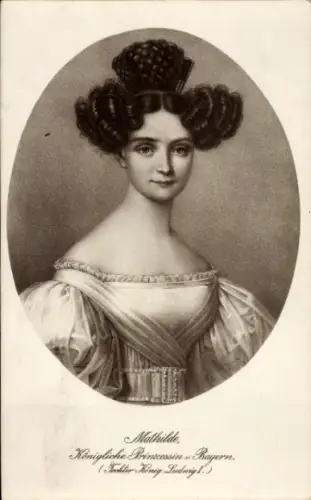Ak Prinzessin Mathilde von Bayern, Tochter von König Ludwig I., Portrait