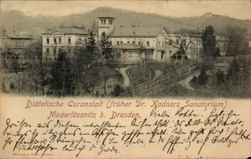 Ak Niederlössnitz Niederlößnitz Radebeul Sachsen, Diätetische Kuranstalt, Dr. Kadners Sanatorium