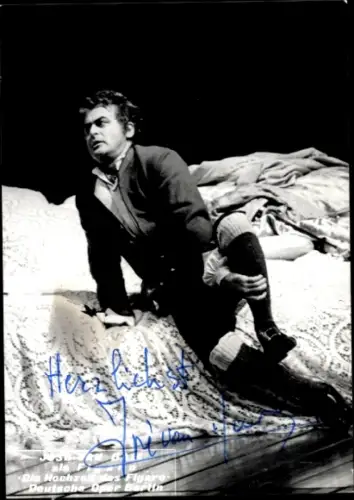 Autogrammkarte Opernsänger José van Dam, Die Hochzeit des Figaro, Deutsche Oper Berlin, Autogramm