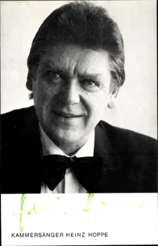 Autogrammkarte Opernsänger Heinz Hoppe, Portrait, Autogramm