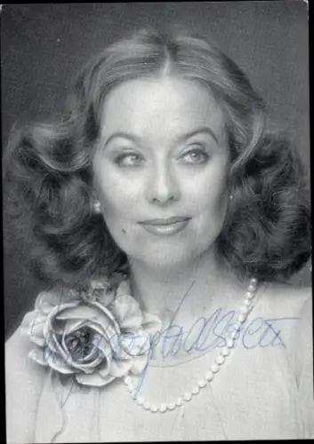 Autogrammkarte Opernsängerin Ingeborg Hallstein, Portrait, Autogramm