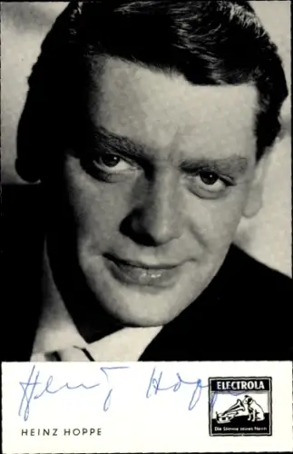 Autogrammkarte Opernsänger Heinz Hoppe, Portrait, Autogramm