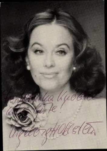 Autogrammkarte Opernsängerin Ingeborg Hallstein, Portrait, Autogramm
