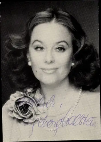 Autogrammkarte Opernsängerin Ingeborg Hallstein, Portrait, Autogramm