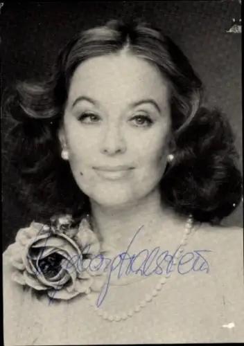 Autogrammkarte Opernsängerin Ingeborg Hallstein, Portrait, Autogramm